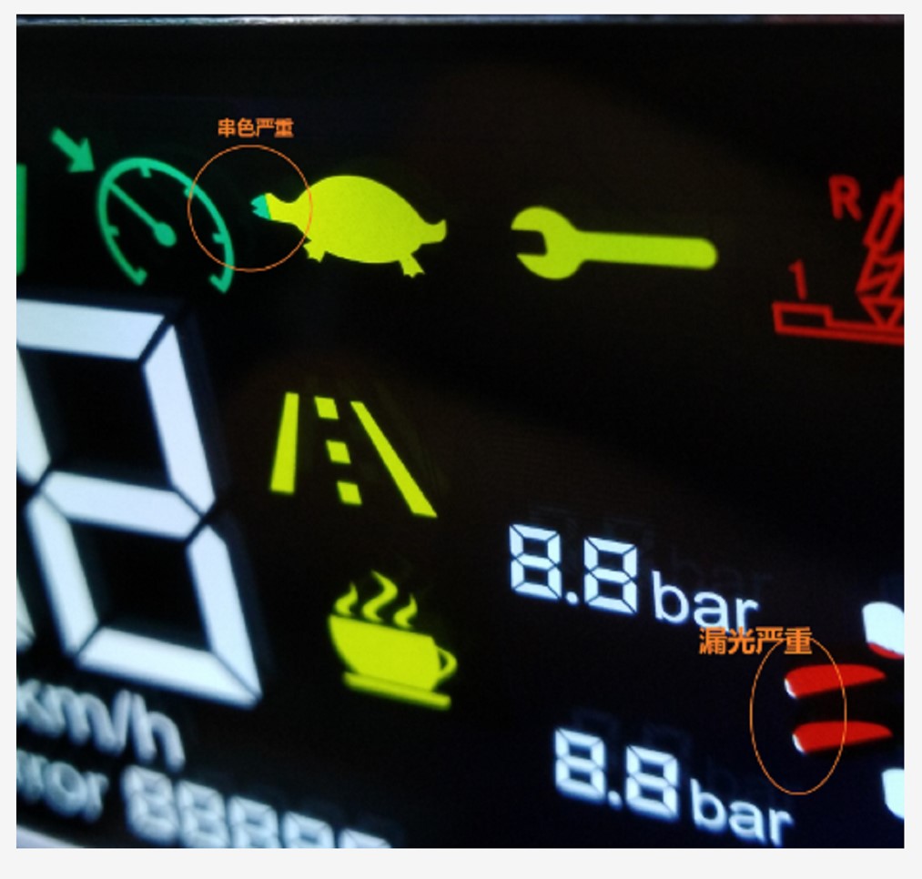 VA丝印漏光串色